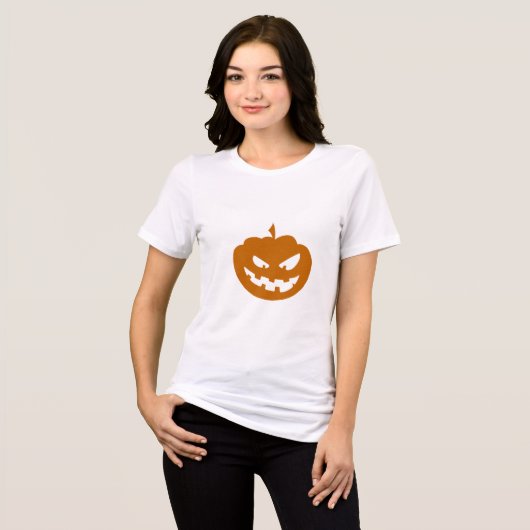 Niedlicher Halloween-Kürbis Tri-Blend Shirt (Vorderseite voll)