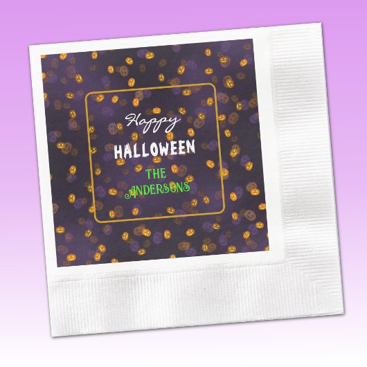 Niedlicher Halloween Lächeln Pumpkins Cocktail Serviette