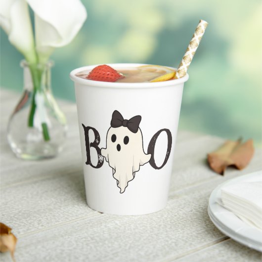 Niedlicher Halloween Paper Cup - "Boo Ghost" mit B Pappbecher (In Situ)