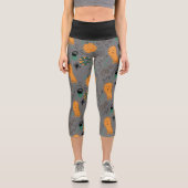 Niedlicher Halloween-Pattern-Yoga Capri Leggings (Vorderseite)