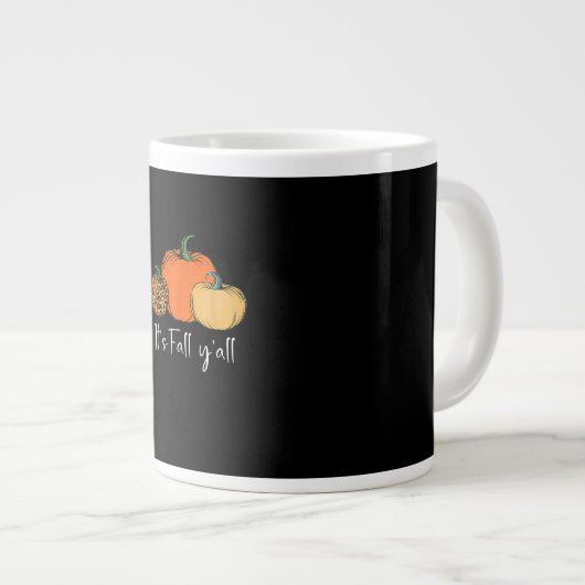 Niedlicher Halloween Pumpkin-Erntedank Herbst Jumbo-Tasse (Vorderseite Rechts)