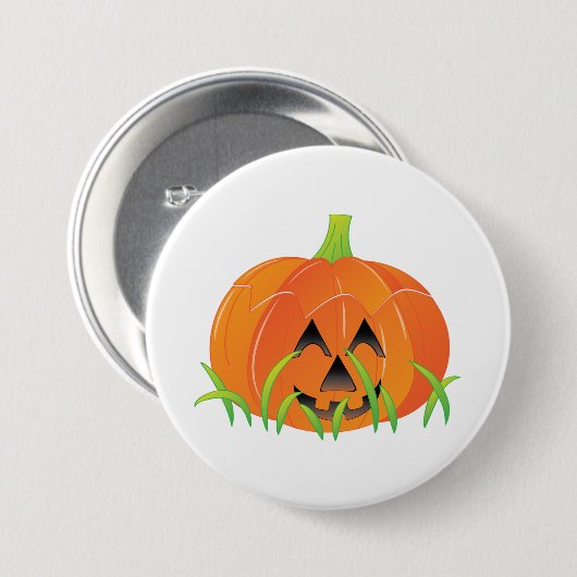 Niedlicher Halloween Pumpkin Jack-O-Lantern Button (Vorne & Hinten)