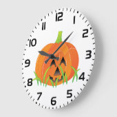 Niedlicher Halloween Pumpkin Jack-O-Lantern Große Wanduhr (Winkel)