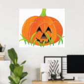 Niedlicher Halloween Pumpkin Jack-O-Lantern Poster (Heimbüro)