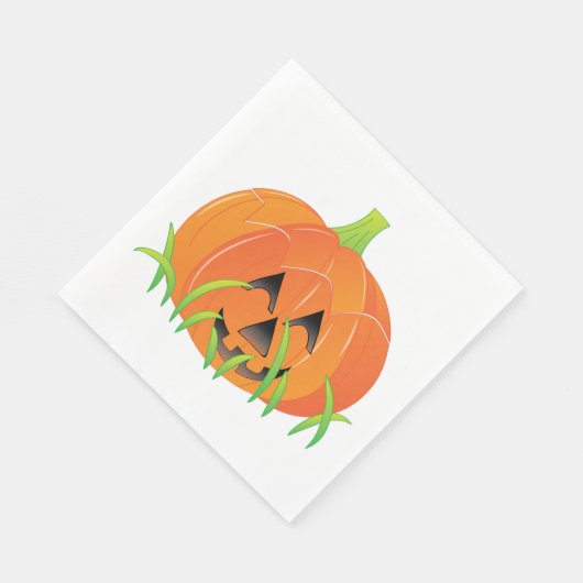 Niedlicher Halloween Pumpkin Jack-O-Lantern Serviette (Ecke)