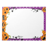 Niedlicher Halloween Pumpkin Lila Polka Dot Notizblock (Vorderseite)
