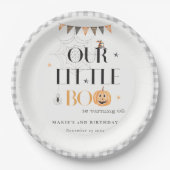 Niedlicher Halloween Pumpkin Little Boo Kindergebu Pappteller (Vorderseite)