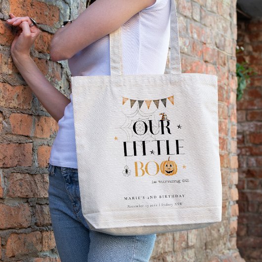 Niedlicher Halloween Pumpkin Little Boo Kindergebu Tragetasche