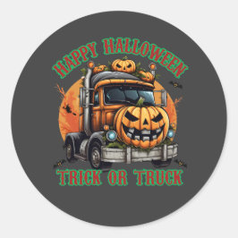Niedlicher Halloween Pumpkin Truck Kinder lustig Runder Aufkleber