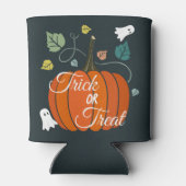 Niedlicher Halloween Pumpkin und Geistertrick oder Dosenkühler (Rückseite)
