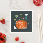 Niedlicher Halloween Pumpkin und Geistertrick oder Serviette (Beispiel)