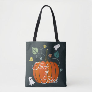 Niedlicher Halloween Pumpkin und Geistertrick oder Tasche