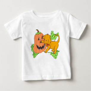 Niedlicher Halloween Pumpkin und Welpe Baby T-shirt