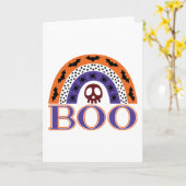 Niedlicher Halloween Rainbow Beängstigend Boo Skul Karte (Gelbe Blume)