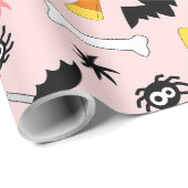 Niedlicher Halloween Seamless Pattern Ghost Cat Pu Geschenkpapier (Rolleneckpunkt)