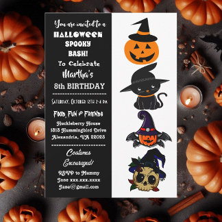 Niedlicher Halloween Spooky Bash Jack Black Cat Ge Einladung