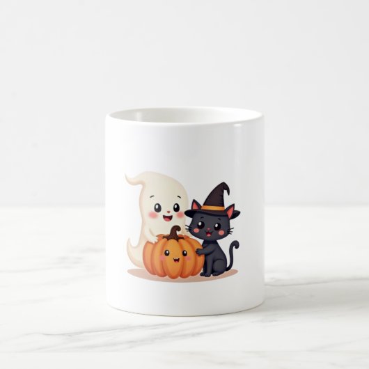 "Niedlicher Halloween-Squad | Kawaii Ghost & Pumpk Kaffeetasse (Mittel)