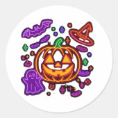 Niedlicher Halloween-Sticker Runder Aufkleber (Vorderseite)