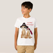 Niedlicher Halloween-T - Shirt: Meerkats in Pirate T-Shirt (Vorne ganz)