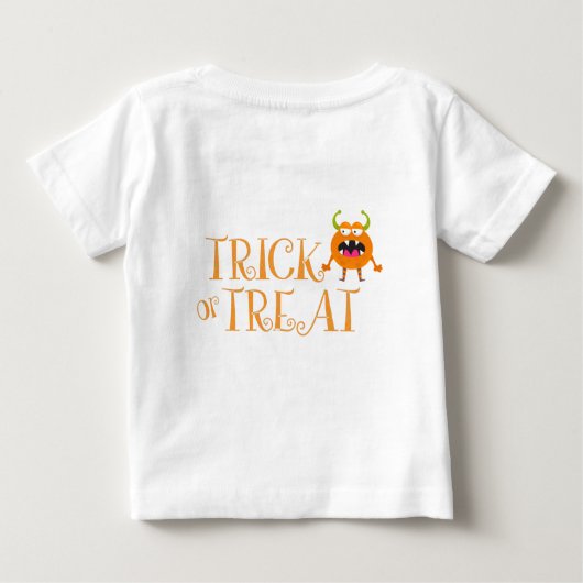 Niedlicher Halloween-Trick oder Kleiner Monsternam Baby T-shirt (Rückseite)