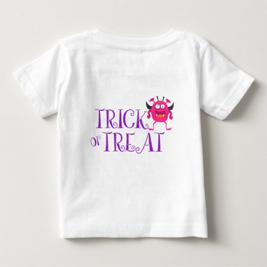 Niedlicher Halloween-Trick oder Kleiner Monsternam Baby T-shirt (Rückseite)