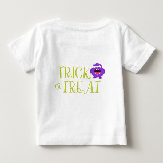 Niedlicher Halloween-Trick oder Kleiner Monsternam Baby T-shirt (Rückseite)