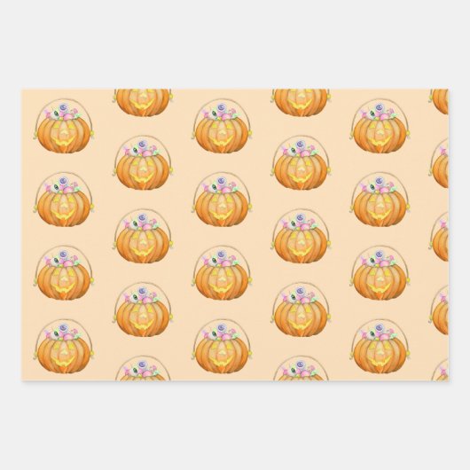 Niedlicher Halloween Trick oder Treat Candy Geschenkpapier Set (Vorderseite)