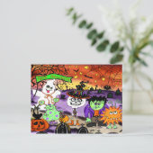 Niedlicher Halloween Trick oder Treat Spooky Inspi Postkarte (Stehend Vorderseite)