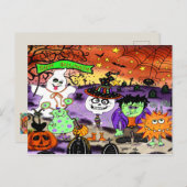 Niedlicher Halloween Trick oder Treat Spooky Inspi Postkarte (Vorne/Hinten)