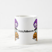 Niedlicher Halloween-Uhu und Kürbiskins-Spaß Kaffeetasse (Mittel)