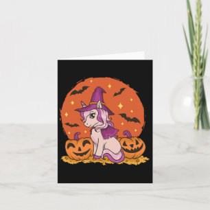 Niedlicher Halloween Unicorn Kürbiskölner Herbst Karte