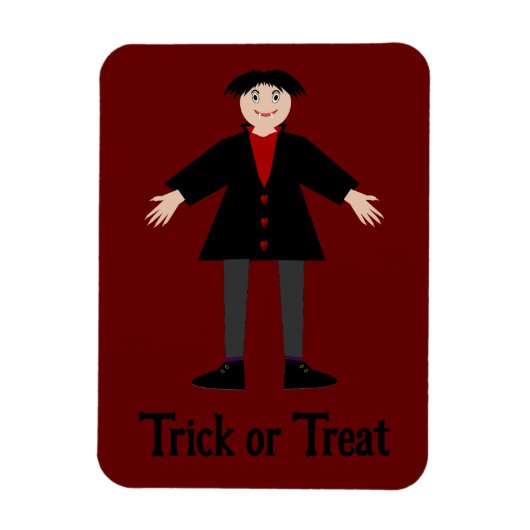 Niedlicher Halloween Vampire Custom Trick oder Tre Magnet (Vertikal)