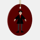 Niedlicher Halloween Vampire Individuelle Name Keramik Ornament (Rechts)