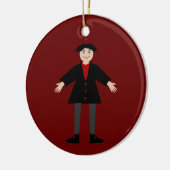 Niedlicher Halloween Vampire Individuelle Name Keramik Ornament (Links)