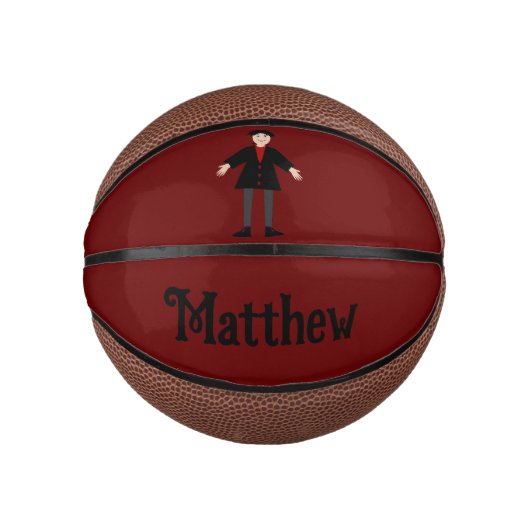 Niedlicher Halloween Vampire Individuelle Name Mini Basketball (Vorderseite)
