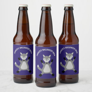Niedlicher Halloween Wolf Custom Bierflaschenetikett