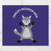 Niedlicher Halloween Wolf Custom Bierflaschenetikett (Einzelnes Label)
