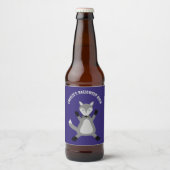 Niedlicher Halloween Wolf Custom Bierflaschenetikett (Vorderseite)