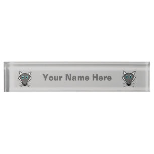 Niedlicher Halloween Wolf Custom Desk Namplate Namensplakette