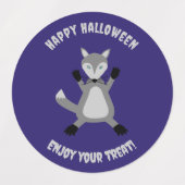 Niedlicher Halloween Wolf Custom Etiketten (Design 1)