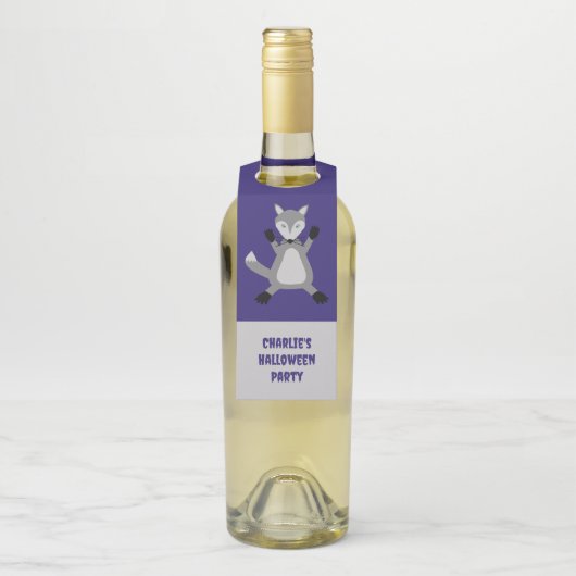 Niedlicher Halloween Wolf Custom Flaschenanhänger (Auf Flasche)