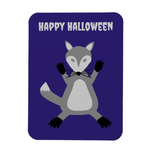 Niedlicher Halloween Wolf Custom Magnet (Vertikal)