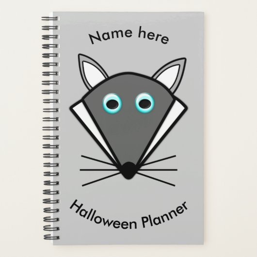 Niedlicher Halloween Wolf Custom Planer (Vorderseite)