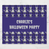 Niedlicher Halloween Wolf Custom Schaumweinetikett (Einzelnes Label)