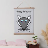 Niedlicher Halloween Wolf Custom Wandteppich Mit Holzrahmen (Schlafzimmer)