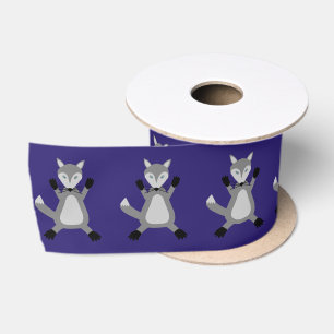 Niedlicher Halloween Wolf Gemustert Satinband