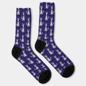 Niedlicher Halloween Wolf Gemustert Socken (Rechts)