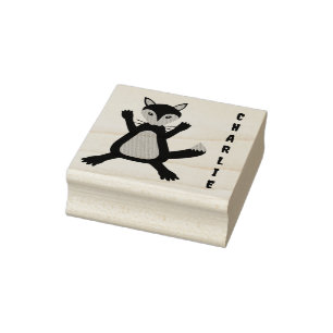 Niedlicher Halloween-Wolf-Individuelle Name Gummistempel