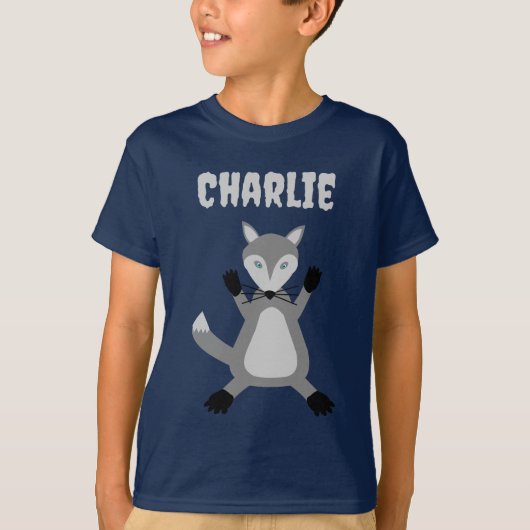 Niedlicher Halloween-Wolf-Individuelle Name T-Shirt (Vorderseite)