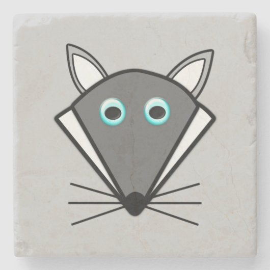 Niedlicher Halloween Wolf Stone Untersetzer (Vorderseite)